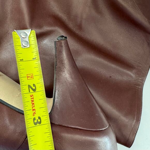 Vintage Women’s Brown Leather Heeled Boots Argentina Size 9  Unbranded - Picture 10 of 11